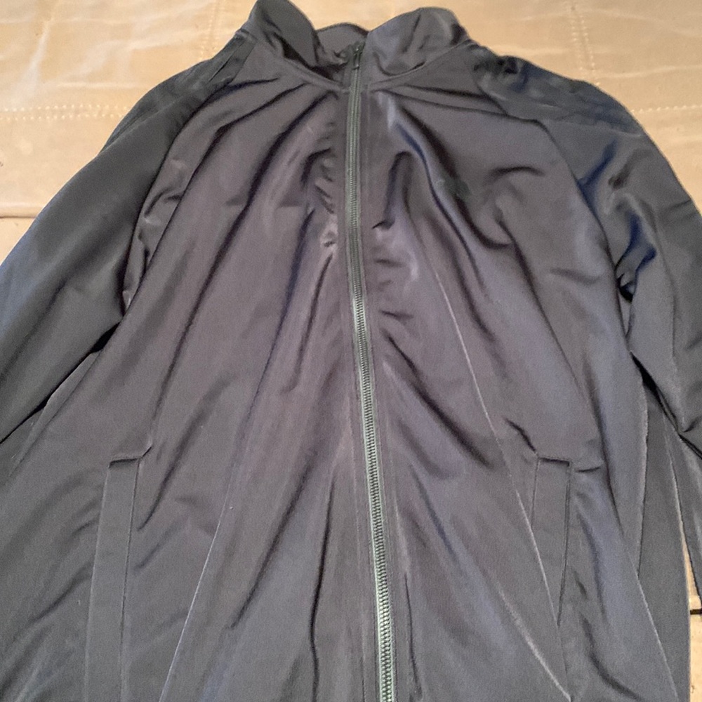 Men’s Black on Black Adidas Track Jacket with Black Stripes